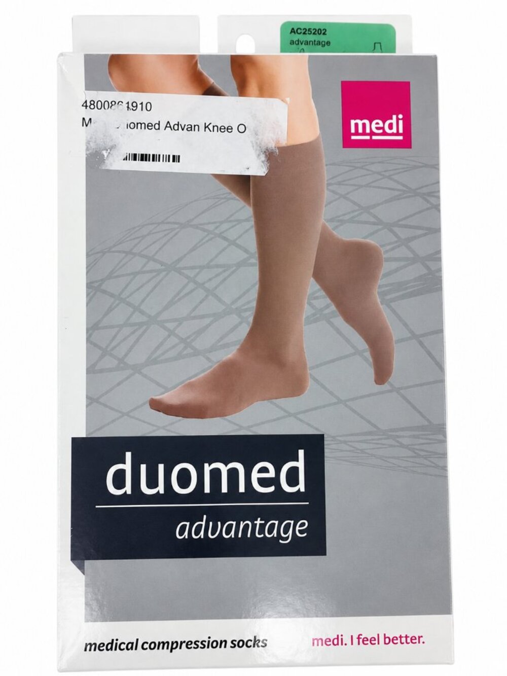 Duomed Advantage 20-30 mmHg Knee High Compression Stockings Open Toe Medium